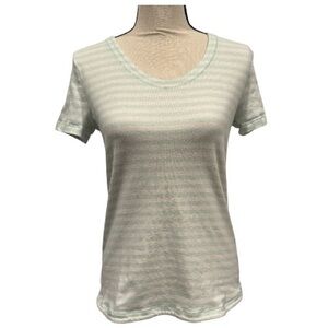 T by Talbots Mint Green Stripe Scoop Neck Short Sleeve Tee